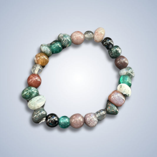 Handmade Bead Bracelet - Natural Tumble Stone - KittyKat